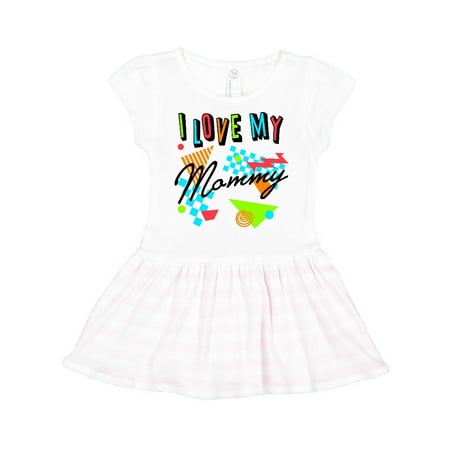 

Inktastic I Love my Mommy- 80s retro style Gift Toddler Girl Dress