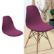 thumbnail image 4 of Funda de asiento de silla Shell de estilo moderno de mediados de siglo para hogar, hotel, funda de jacquard suave morado oscuro, 4 of 9
