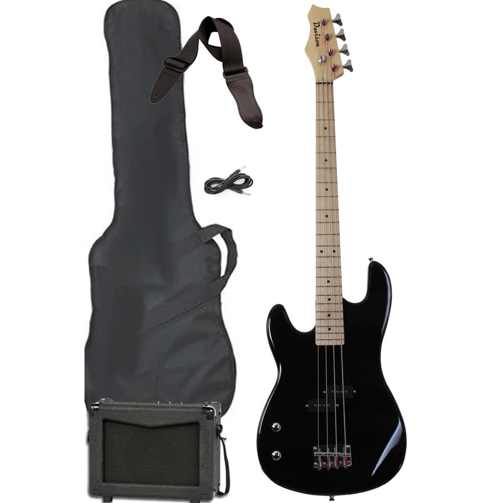 Davison Guitars Electric Bass Guitar Black Left Handed Full Size With