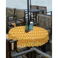 thumbnail image 2 of Fsddascl Orange Geometric Outdoor Tablecloth - 54 Inch Round Dining Table Cover, Modern Moire Abstract Art Aesthetics Waterproof Outdoor Table Cloth with Umbrella Hole & Zipper for Picnic/Patio, 2 of 7