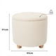 thumbnail image 4 of Taburete otomano de tela Teddy con asiento acolchado, baúl de almacenaje y tapa de MDF (Blanco), 4 of 4