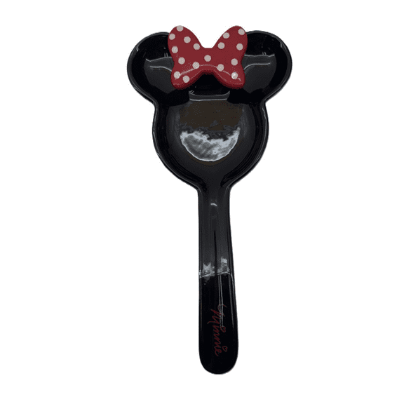 Disney Ceramic Minnie Mouse Sculpted Black Spoon Rest