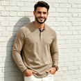 thumbnail image 6 of Yifymode Men's Henley Long Sleeve Shirts Button Casual Stylish T-Shirts Basic Solid Color Pullover Shirt,Blue XL, 6 of 6