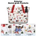 thumbnail image 2 of Tote Bag for Women - White Christmas Santa Pattern Shoulder Bag - Large Utility Work Duffle Bag with Zipper Handbag for Travel, Work, Sprots, 2 of 5