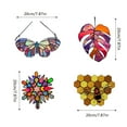 thumbnail image 3 of Home Decor Stained Glass Window Hanging Honeycomb Multicolor Butterfly Bee Stained Glass Panels Garden Window Ornament, 3 of 4