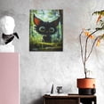 thumbnail image 3 of Sikiie Cute Big-Eyed Black Cat Print Canvas Decorative Hanging Painting, Anti-shrinkage Hanging Frame, Suitable for Home, Office Wall Decorations, 3 of 6
