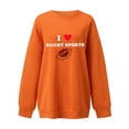 thumbnail image 2 of Gibobby Sudadera Mujer Moda Moda de mujer Ocio Amor Deportes Amor Impresión Cuello redondo Manga larga Suelta Top Suéter sin capucha 2 (Anaranjado, S), 2 of 4