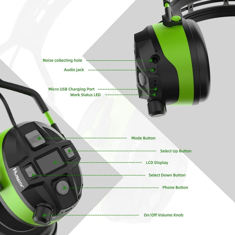 Cuffie Protettive Gardtech Con Radio FM E Bluetooth - Ear Defenders Con Display LCD E Scheda SD - Foto 10