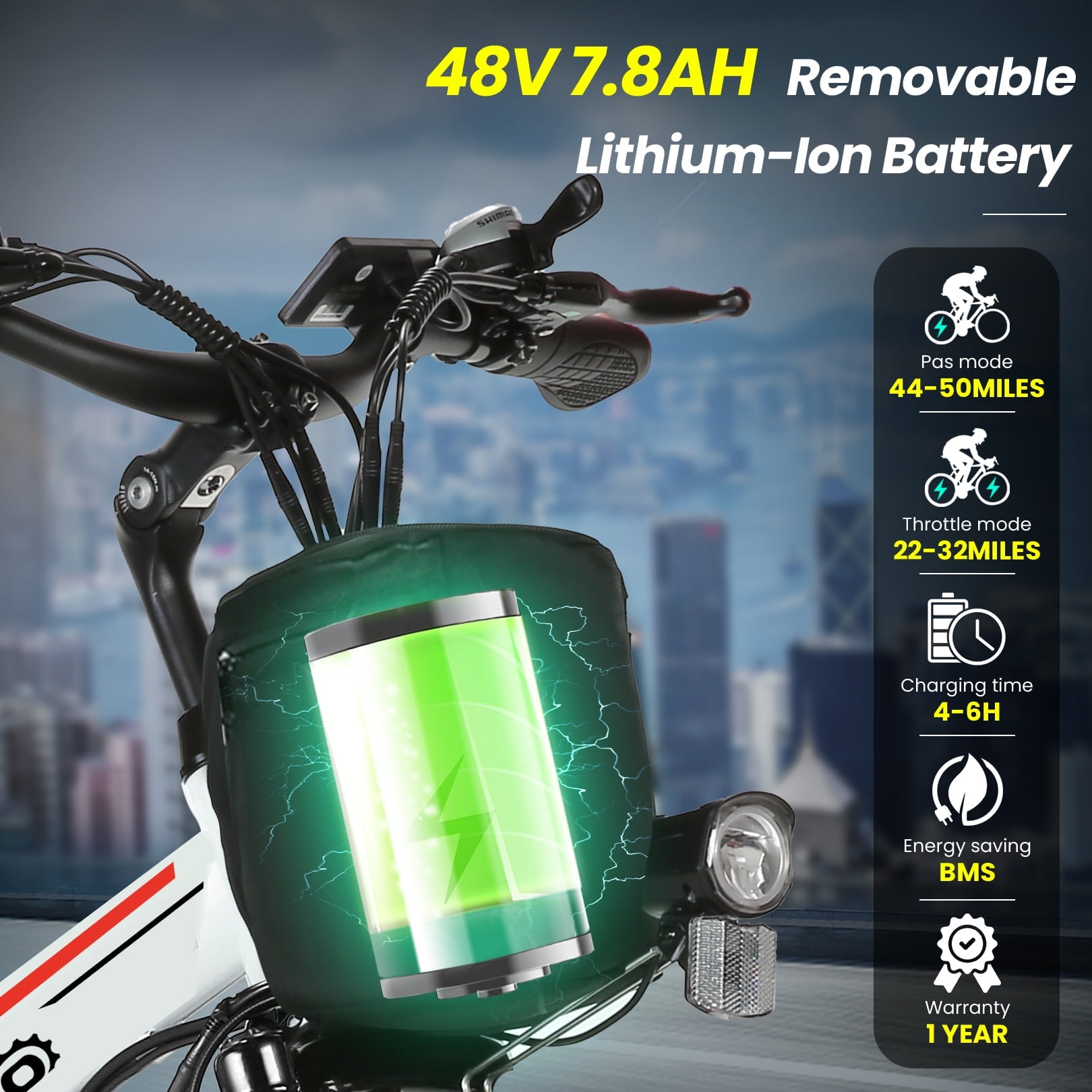 Gocio 26" Folding Electric Bike for Adults, 750W Peak Motor E-Mountain Bike, 19.8MPH, 48V 7.8AH Battery Ebike , 21-Speed Electric Bicycle, UL2849