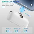 thumbnail image 6 of Kuulaa Portable Charger 5000mAh with Built-in Lightning Cable, Mini Fast Charging Power Bank Compatible for iPhone 14/13/12/11/X/8, 6 of 9