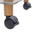 thumbnail image 6 of Resenkos 2-Tier Open Storage Small End Table with Glass Shelves and Removable Wheels, White&Oak, 6 of 8
