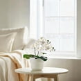 thumbnail image 4 of 9 Heads White Orchids Artificial Flowers 27.2'' Long Branch Artificial Orchids That Look Real Faux Orchid Stems Lifelike Fake Silk Orchid Flowers for Vase Table Centerpieces Wedding Room Home Decor, 4 of 6