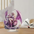 thumbnail image 3 of Bohemian Purple Fairy Desktop Ornament Statue Figurine With Display Base For Tabletop And Bedroom Decorative, 3 of 8