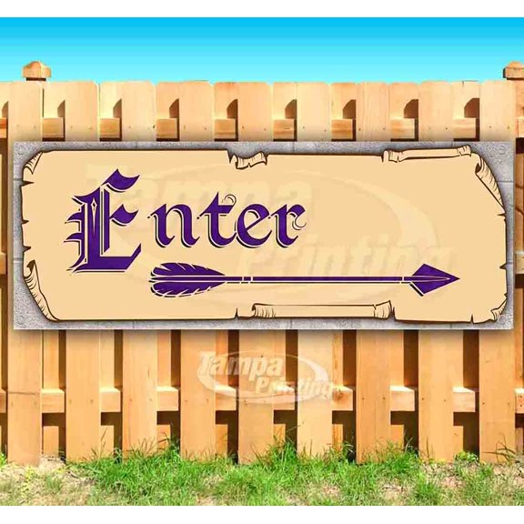 Enter Arrow 13 oz Vinyl Banner With Metal Grommets