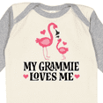 thumbnail image 4 of Inktastic Grammie Loves Me Girl Flamingo Girls Long Sleeve Baby Bodysuit, 4 of 5