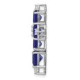 thumbnail image 2 of 14k White Gold 1/5 carat Lab Grown Diamond VS/SI+ G+ and Lab Created Blue Sapphire Chain Slide Pendant, 2 of 3