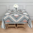 thumbnail image 3 of Multicolor Floral and Geometric Boho Pattern Square Tablecloth,Waterproof Square Table Cover,Wipeable Spillproof Washable Table Cover for Home Kitchen Party Decor 52"x52"(132x132cm), 3 of 6