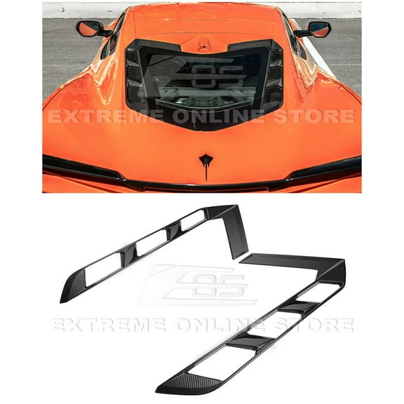 Replacement For 2020-Present Chevrolet Corvette C8 Coupe | GM Factory Style CARBON FIBER Rear Hatch Vent Insert Cover