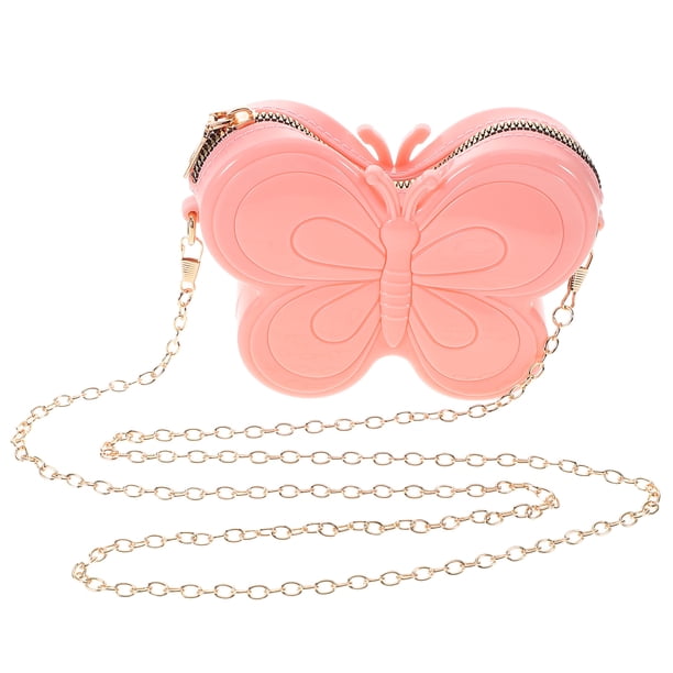 Lindo bolso de mariposa para niñas, mini bolso cruzado, estilo dulce, bolso de hombro para niños, mini bolso con correa de cadena con forma de mariposa