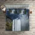 thumbnail image 2 of Ambesonne Landscape Quilted Coverlet 3 Pcs, America Cliffs Scene, King Size, Green Blue White, 2 of 2