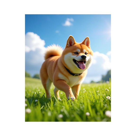 Paint by Numbers Kit for Adults, Shiba Inu In Sunny Field Paint by Numbers, Easy Paint by Numbers Kit for Adults Beginner, DIY Adult Paint by Number Kits on Canvas, 12x16in Home Decor