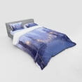 thumbnail image 3 of Ambesonne Urban Bedding Set 3 Pcs, Morning Print Prague Streets, Twin XL, Mustard and Lavender Blue, 3 of 3