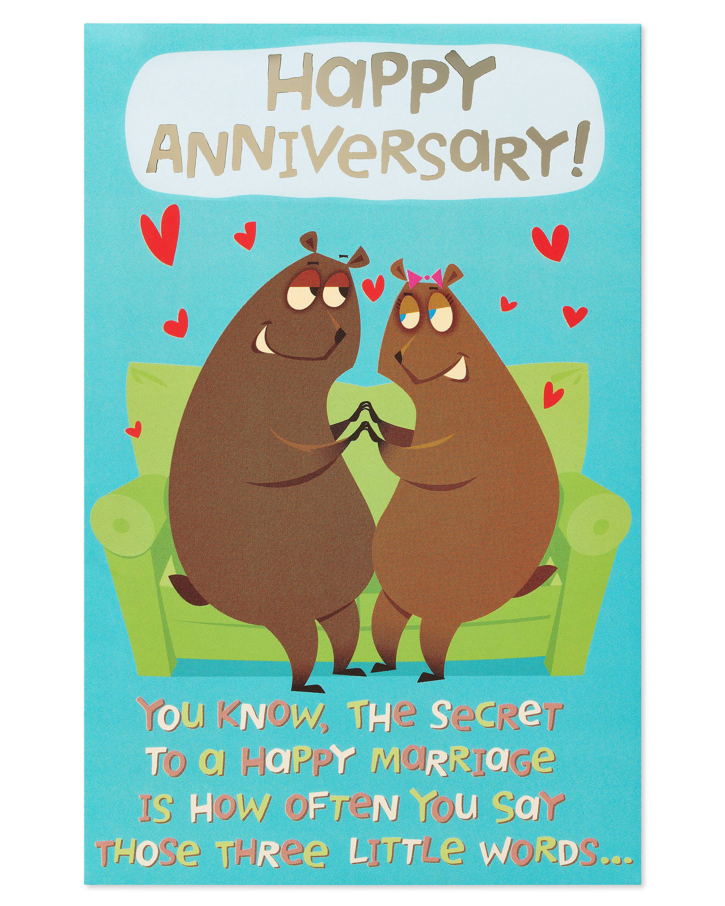 American Greetings Funny Three Little Words Anniversary Card with Foil ...