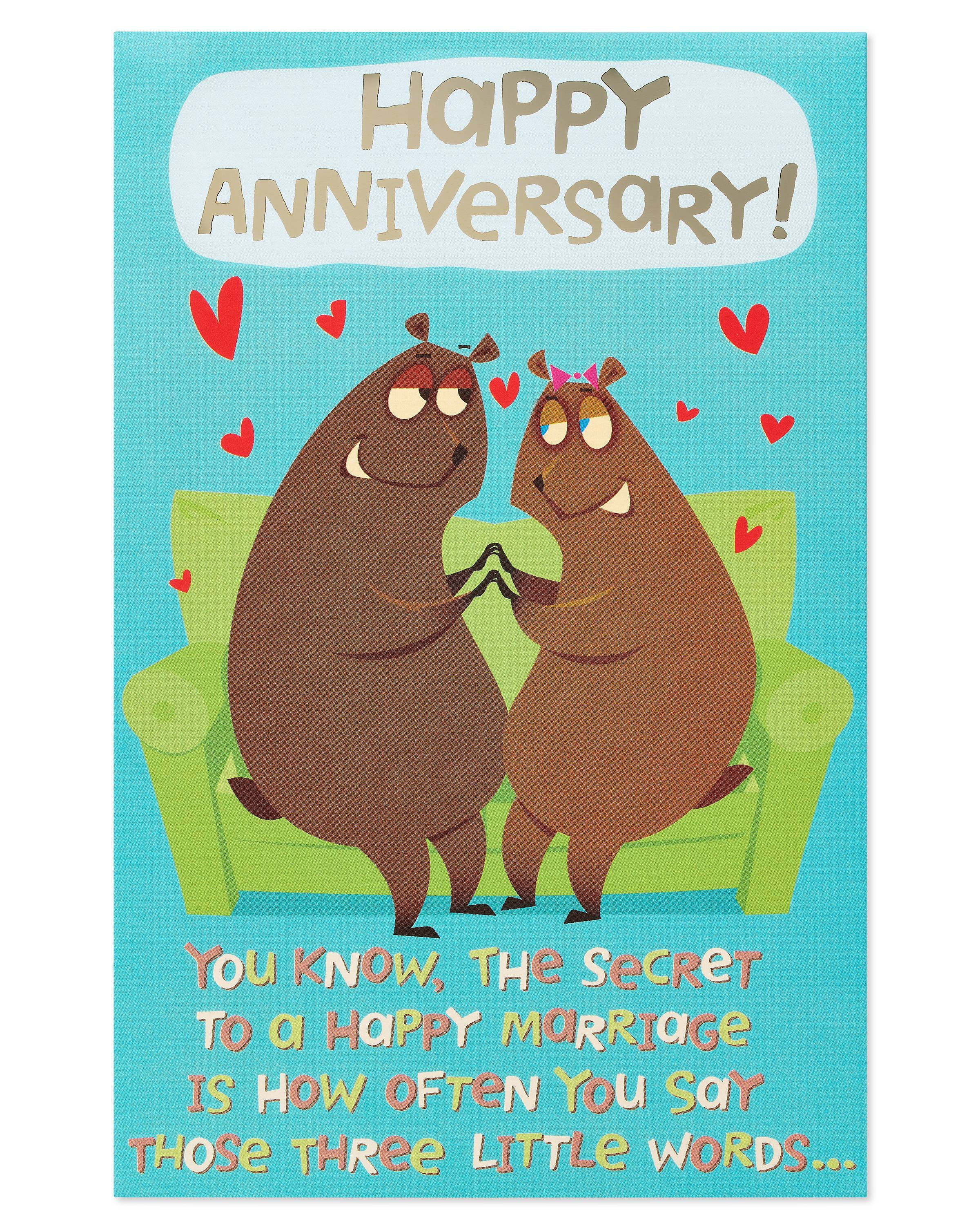 American Greetings Funny Three Little Words Anniversary Card with Foil ...