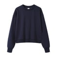 thumbnail image 5 of Lumtrix Soft Crewneck Sweatshirt for Women Long Sleeve Lightweight Pullover Yoga Casual Sweatshirts Navy M, 5 of 6