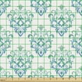 thumbnail image 2 of Oriental Upholstery Fabric by the Yard, Vintage Style Royal Damask Inspired Motifs Flourishes, Decorative Fabric for DIY and Home Accents, Deep Sky Blue Seafoam by Ambesonne, 2 of 5