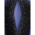 thumbnail image 6 of DPOIS Women Figure Skating Dress Irregular Hem Lyrical Dance Leotard Dress Blue M, 6 of 7