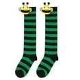 thumbnail image 2 of Kids Halloween Long Striped Knee High Socks 3D Bee Witch Thin Tube Socks for Girl Halloween Costume Accessories, 2 of 7