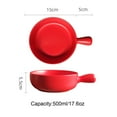 thumbnail image 2 of Ceramic Solid Color Casserole Dish, Lasagne Dish With Handle, Pasta Bake Dish For Oven, Non Stick Porcelain Bakeware, Microwave Safe-Red, 2 of 7