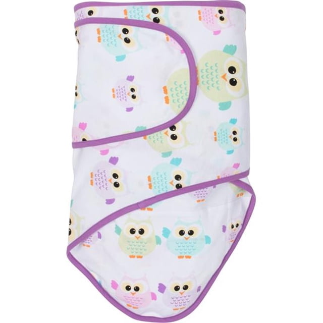 Owls With Purple Trim Baby Swaddle Blanket