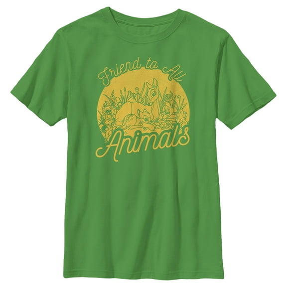 Boy's Bambi Friend to All Animals Graphic Tee Kelly Green Medium