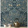 thumbnail image 2 of Seabrook Designs Aegean Blue & Warm Stone Victorian Garden Floral Prepasted Wallpaper - 20.9 in. W x 33 ft. Roll, 2 of 6