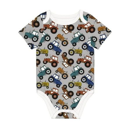 

Matuu Color Tractor for Baby Short-Sleeve Bodysuit Soft Cotton Comfortable and Breathable Perfect for Newborns and Infants