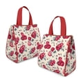 thumbnail image 2 of Pioneer Flower Floral Print Pattern Insulated Lunch Bag for Women & Adults,Large Portable Soft Cooler Lunch Bag,Thermal Food Storage Tote with Pearl Cotton,8.66L,8.75x5.75x9.5 Inch, 2 of 6