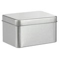 thumbnail image 1 of MasteelfCA Matte Square Empty Tin for Store Spices Candies Tea Gift Giving - Silver, 1 of 7