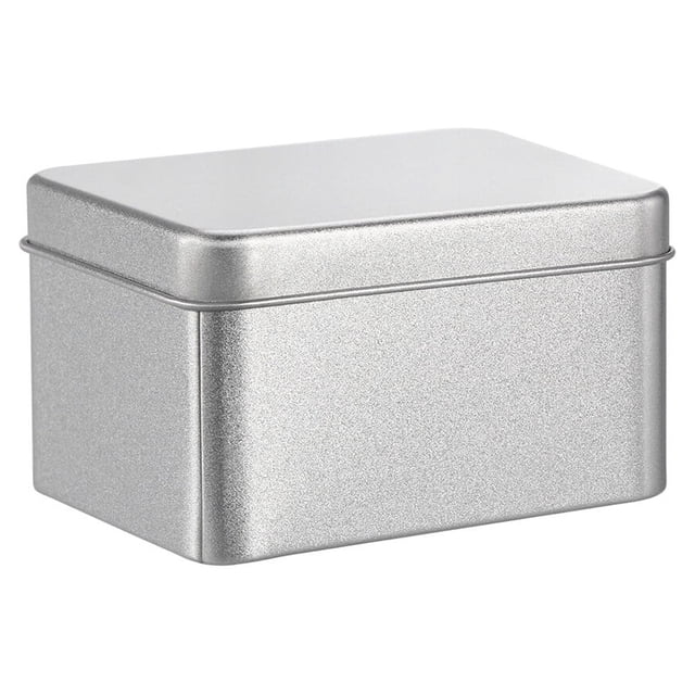 MasteelfCA Matte Square Empty Tin for Store Spices Candies Tea Gift Giving - Silver