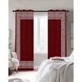 thumbnail image 4 of Red Geometric Kitchen Curtains Country Farm Traditional Chinese Tile Cafe Short Curtains for Bathroom Blackout Window Curtain Grommet Small Window Treatment Drapes for Bedroom Living Room 52"x45"x2, 4 of 9