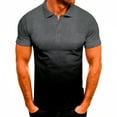 thumbnail image 1 of Men's Shirt for Casual Sports Gradient Short Sleeve Lapel Top breathable knit tee for everyday wear and, 1 of 7