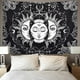 thumbnail image 3 of Tapiz de tarot de sol y luna, tapiz psicodélico, tapices de pared colgantes celestiales negros, mandala indio bohemio hippie (150 cm x 200 cm), 3 of 4