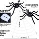 thumbnail image 2 of Araña gigante negra, telaraña triangular de 5 m x 4,8 m, 30 arañas de plástico, telaraña de 40 g para decoraciones de Halloween para interiores y exteriores, 2 of 5