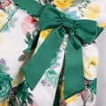 thumbnail image 5 of ZQUUVOU Toddler Flower Girl Dress for Wedding Flutter Sleeve Floral Bow Princess Birthday Tea Party Sundress Green, 5 of 8