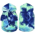 thumbnail image 3 of Dog Hoodie, Dog Winter Warm Coat with Leash Hole, Tie Dye Sweatshirts for Cats Small Medium Dogs Blue M, 3 of 5