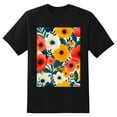 thumbnail image 5 of Plus Size Shirt for Women Black Tops for Women Short Sleeves Shirt for Women Flowers (1) T Shirt Crewneck Shirt for Women 4XL, 5 of 5