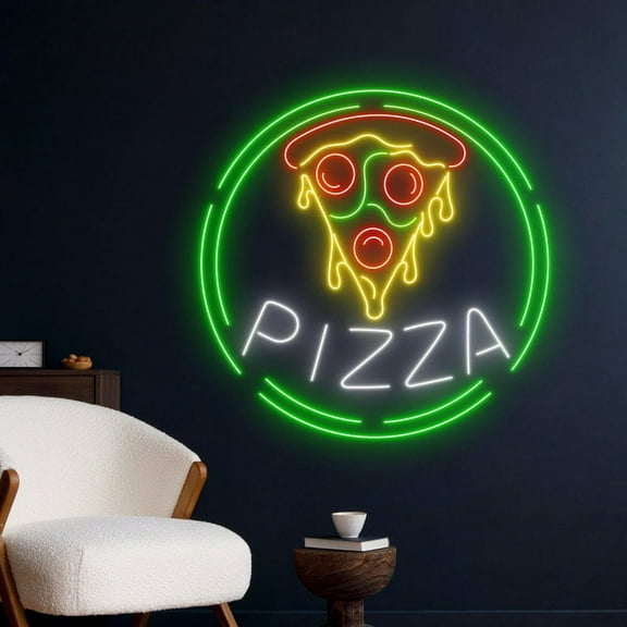 Handmadetneonsign Pizza Neon Sign, Pizza Food LED Light Neon Art Decor, Pizza Store Wall Decor