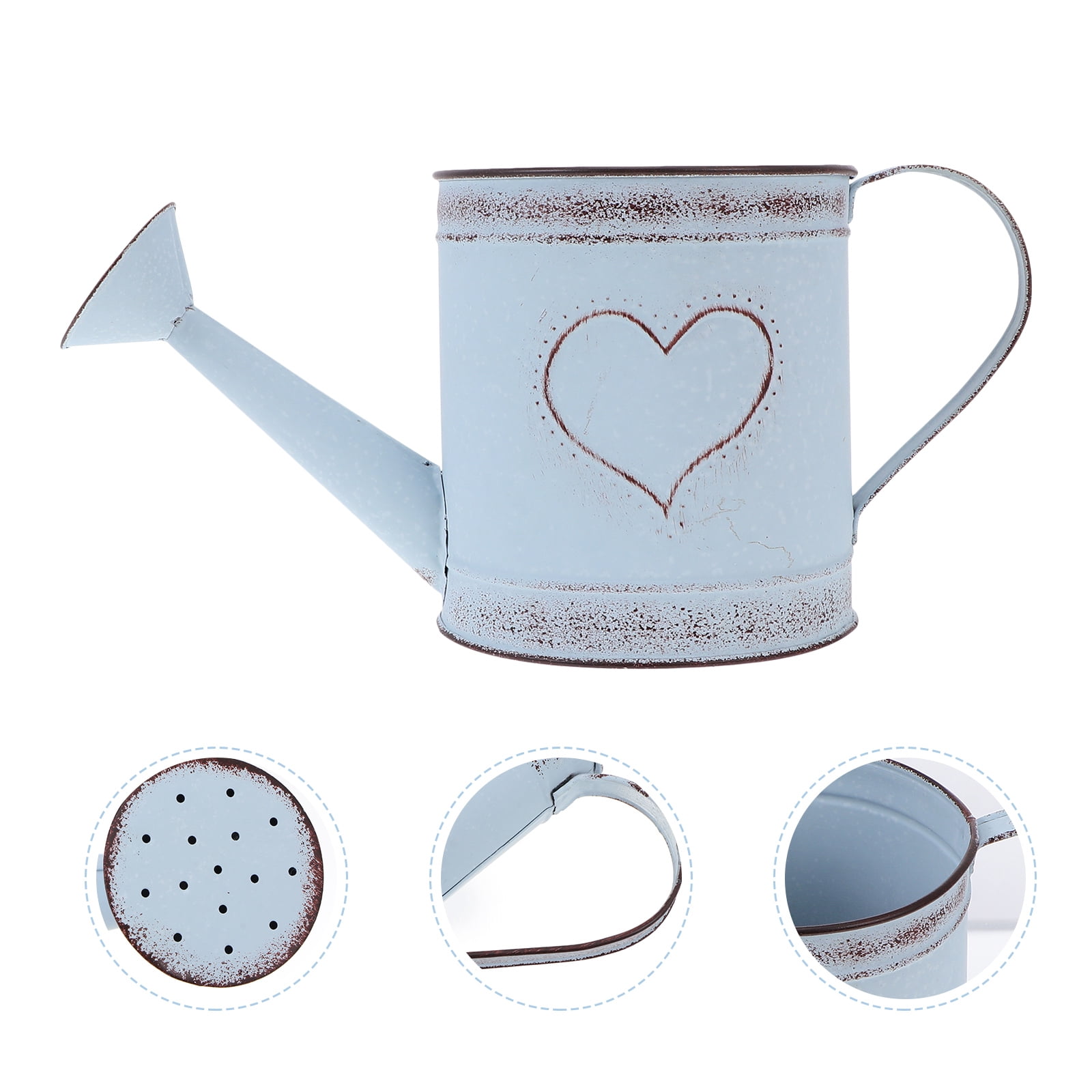 WORGEOUS 3pcs Rustic Watering Can Galvanized Water Can Pot Metal Gardening Watering Bucket for House Plants Succulents Flowers