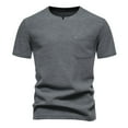 thumbnail image 3 of Zhouzou Mens Fashionable Small V Neck Design Casual Short Sleeved T Shirt For Men Loose Solid Color Pockets Men T Shirts Short Sleeved Tshirts, 3 of 5